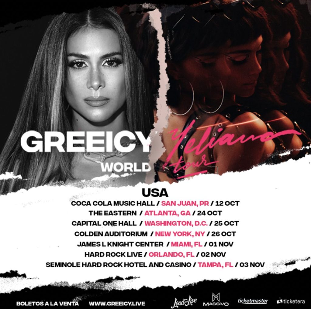 Greeicy anuncia su tour mundial por Estados Unidos “Greeicy Yeliana”